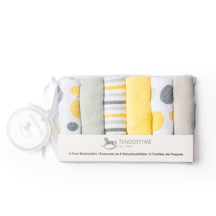 Pack Washcloth Yellow/Grey